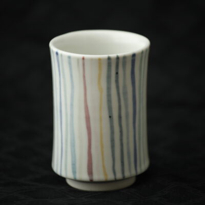彩虹條紋水杯